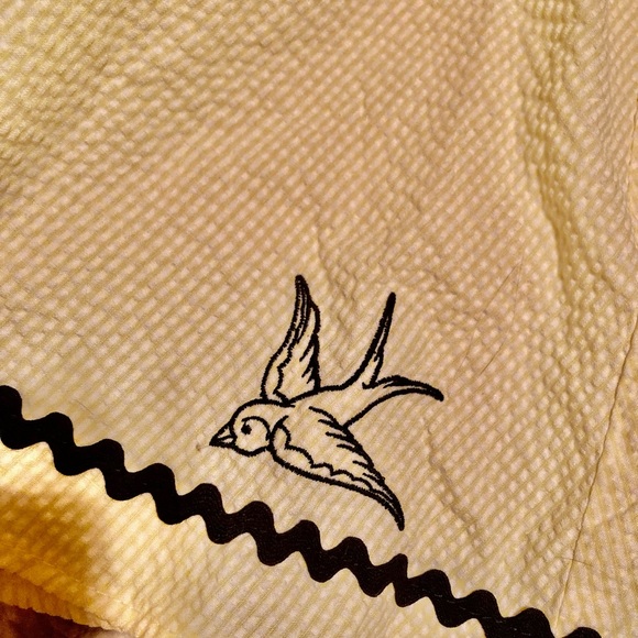 Rocksteady Yellow and white seersucker halter dress - Picture 3 of 4